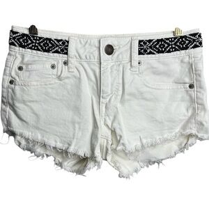 American Eagle Shorts Beaded Waist Fringe Hem Women’s Size 0